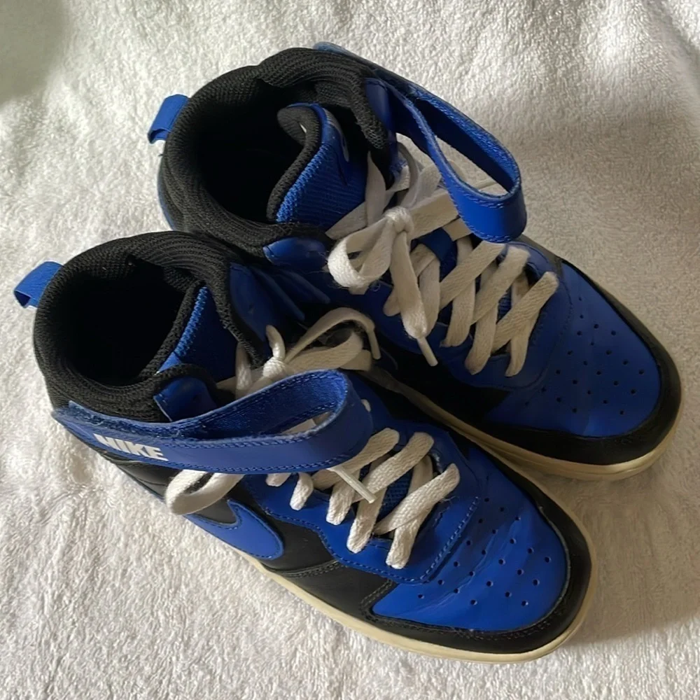 Nike Court Borough Mid 2 Black Game Royal (GS) Size 4.5Y - Picture 9 of 9